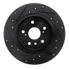 R1 92-03 Lexus ES300 Rear Right Drilled & Slotted Black Brake Rotor ECB-76053R