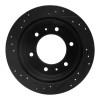 R1 88-95 Nissan Pathfinder Rear Left Drilled & Slotted Black Brake Rotor