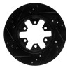 R1 85-12 Nissan D21 Pickup RWD (4 Cyl Excl HD) Front Right Drilled & Slotted Black Brake Rotor