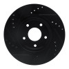 R1 07-15 Nissan Rogue Front Right Drilled & Slotted Black Brake Rotor