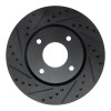 R1 07-14 Nissan Sentra Front Left Drilled & Slotted Black Brake Rotor