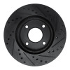 R1 07-14 Nissan Sentra Front Left Drilled & Slotted Black Brake Rotor
