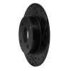 R1 04-06 Nissan Sentra Rear Right Drilled & Slotted Black Brake Rotor