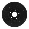 R1 03-23 Infiniti FX35 Front Right Drilled & Slotted Black Brake Rotor