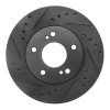R1 99-01 Infiniti I30 Front Left Drilled & Slotted Black Brake Rotor