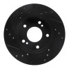 R1 96-98 Nissan 240SX Front Right Drilled & Slotted Black Brake Rotor