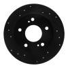 R1 94-98 Nissan 240SX Rear Left Drilled & Slotted Black Brake Rotor