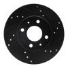 R1 95-00 Nissan Sentra Front Right Drilled & Slotted Black Brake Rotor