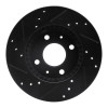 R1 95-00 Nissan Sentra Front Right Drilled & Slotted Black Brake Rotor