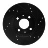 R1 95-00 Nissan 200SX Front Left Drilled & Slotted Black Brake Rotor ECB-67045L