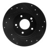 R1 94-04 Infiniti I30 Rear Left Drilled & Slotted Black Brake Rotor