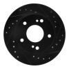 R1 94-96 Nissan 240SX Front Right Drilled & Slotted Black Brake Rotor