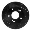 R1 94-96 Nissan 240SX Front Left Drilled & Slotted Black Brake Rotor