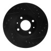 R1 91-94 Nissan Sentra Front Left Drilled & Slotted Black Brake Rotor