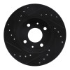 R1 88-06 Nissan NX Front Right Drilled & Slotted Black Brake Rotor