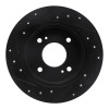 R1 90-06 Infiniti G20 Rear Right Drilled & Slotted Black Brake Rotor
