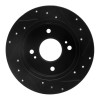 R1 89-98 Nissan 240SX Rear Left Drilled & Slotted Black Brake Rotor