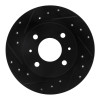 R1 86-06 Nissan Pulsar NX Front Left Drilled & Slotted Black Brake Rotor