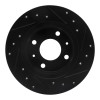 R1 86-06 Nissan Pulsar NX Front Left Drilled & Slotted Black Brake Rotor