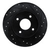 R1 84-85 Nissan 300ZX Rear Right Drilled & Slotted Black Brake Rotor