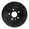 R1 10-25 Buick Allure Rear Left Drilled & Slotted Black Brake Rotor