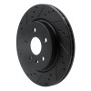 R1 10-25 Buick Allure Rear Left Drilled & Slotted Black Brake Rotor