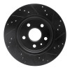 R1 10-25 Buick Allure Rear Left Drilled & Slotted Black Brake Rotor