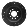 R1 08-11 Saab 9-3 Rear Left Drilled & Slotted Black Brake Rotor
