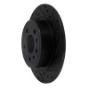 R1 99-10 Saab 9-5 Rear Right Drilled & Slotted Black Brake Rotor