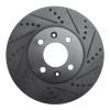 R1 88-98 Saab 9000 Front Right Drilled & Slotted Black Brake Rotor