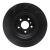 R1 13-19 Mercedes-Benz GLS450 Rear Right Drilled & Slotted Black Brake Rotor