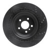 R1 13-19 Mercedes-Benz GL350 Rear Left Drilled & Slotted Black Brake Rotor