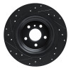 R1 12-18 Mercedes-Benz GLE350 Rear Right Drilled & Slotted Black Brake Rotor