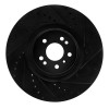 R1 07-09 Mercedes-Benz GL320 Front Right Drilled & Slotted Black Brake Rotor