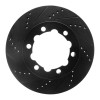 R1 06-25 American Coach Patriot Rear Left Drilled & Slotted Black Brake Rotor