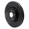 R1 06-12 Mercedes-Benz R350 Front Right Drilled & Slotted Black Brake Rotor