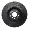 R1 06-12 Mercedes-Benz ML500 (USA/Canada) Front Right Drilled & Slotted Black Brake Rotor