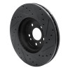 R1 06-12 Mercedes-Benz ML350 Front Left Drilled & Slotted Black Brake Rotor