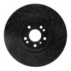 R1 06-12 Mercedes-Benz ML350 Front Left Drilled & Slotted Black Brake Rotor