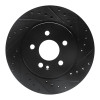 R1 98-05 Mercedes-Benz ML430 Front Right Drilled & Slotted Black Brake Rotor