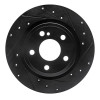 R1 14-20 Infiniti QX30 Rear Right Drilled & Slotted Black Brake Rotor