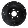 R1 12-20 Mercedes-Benz SLC300 Rear Right Drilled & Slotted Black Brake Rotor