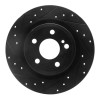 R1 12-20 Mercedes-Benz SLC300 Rear Left Drilled & Slotted Black Brake Rotor