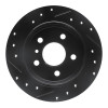 R1 06-11 Mercedes-Benz B200 Rear Right Drilled & Slotted Black Brake Rotor