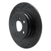 R1 08-15 Mercedes-Benz C250 Rear Left Drilled & Slotted Black Brake Rotor