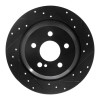 R1 07-13 Mercedes-Benz S550 Rear Right Drilled & Slotted Black Brake Rotor