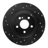 R1 07-13 Mercedes-Benz S550 Rear Right Drilled & Slotted Black Brake Rotor