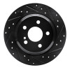 R1 03-06 Mercedes-Benz CL500 Rear Right Drilled & Slotted Black Brake Rotor