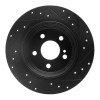 R1 03-06 Mercedes-Benz CL500 Rear Left Drilled & Slotted Black Brake Rotor