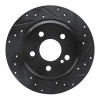 R1 03-16 Mercedes-Benz E280 (Canada) Rear Right Drilled & Slotted Black Brake Rotor